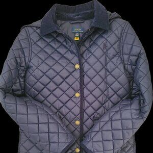 Girls Ralph Lauren Navy Quilted Barn Jacket